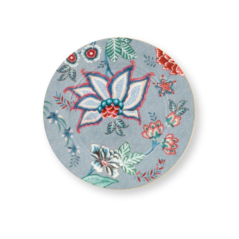 Mavi Porselen Pasta Tabağı 17 cm Flower Festival Collection by Pip Studio
