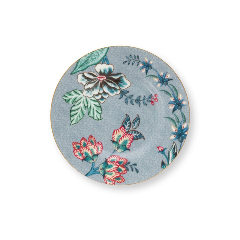 Mavi Porselen Petit Four Tabağı 12 cm Flower Festival Collection by Pip Studio