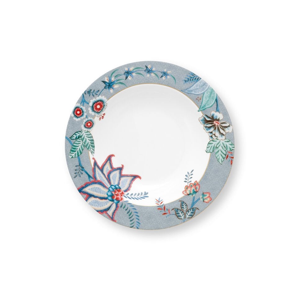Mavi Porselen Çukur Tabak 21,5 cm Flower Festival Collection by Pip Studio