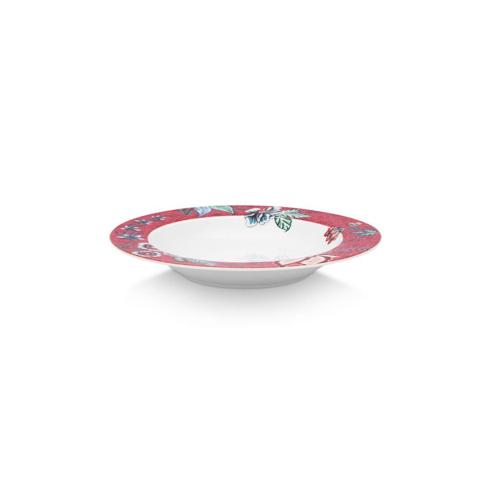 Kırmızı Porselen Çukur Tabak 21,5 cm Flower Festival Collection by Pip Studio