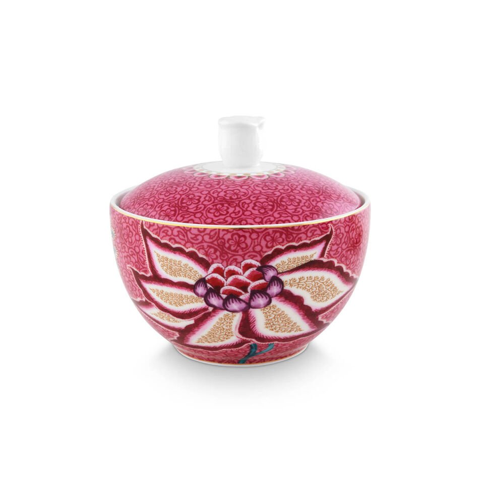 Kırmızı Porselen Şekerlik 300 ml Flower Festival Collection by Pip Studio