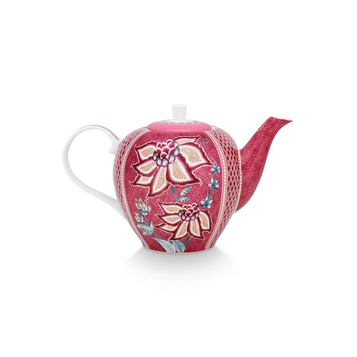 Kırmızı Porselen Demlik 1600 ml Flower Festival Collection by Pip Studio