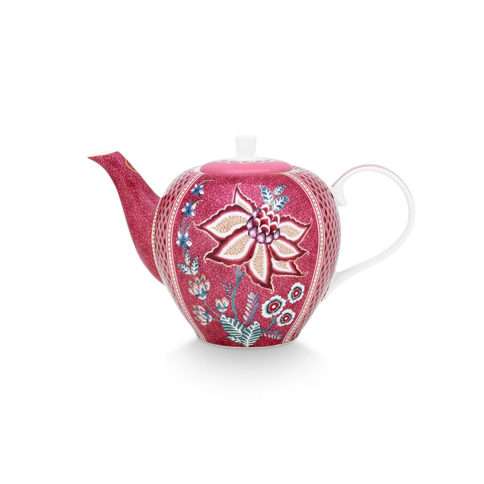 Kırmızı Porselen Demlik 1600 ml Flower Festival Collection by Pip Studio
