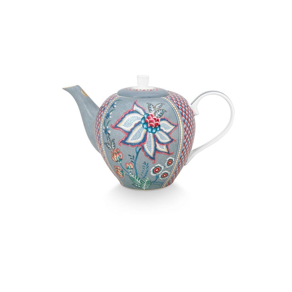 Mavi Porselen Demlik 1600 ml Flower Festival Collection by Pip Studio
