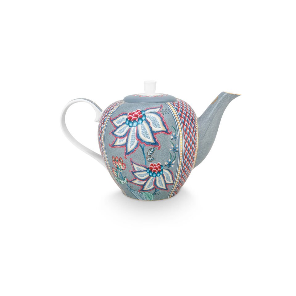 Mavi Porselen Demlik 1600 ml Flower Festival Collection by Pip Studio