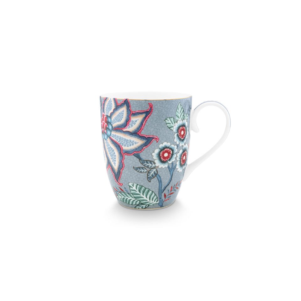 Mavi Porselen Süzgeçli Kupa 350 ml Flower Festival Collection by Pip Studio