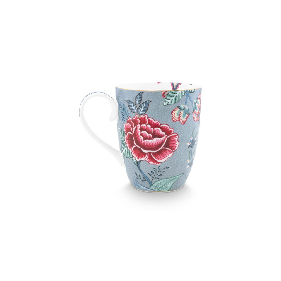 Mavi Porselen Süzgeçli Kupa 350 ml Flower Festival Collection by Pip Studio