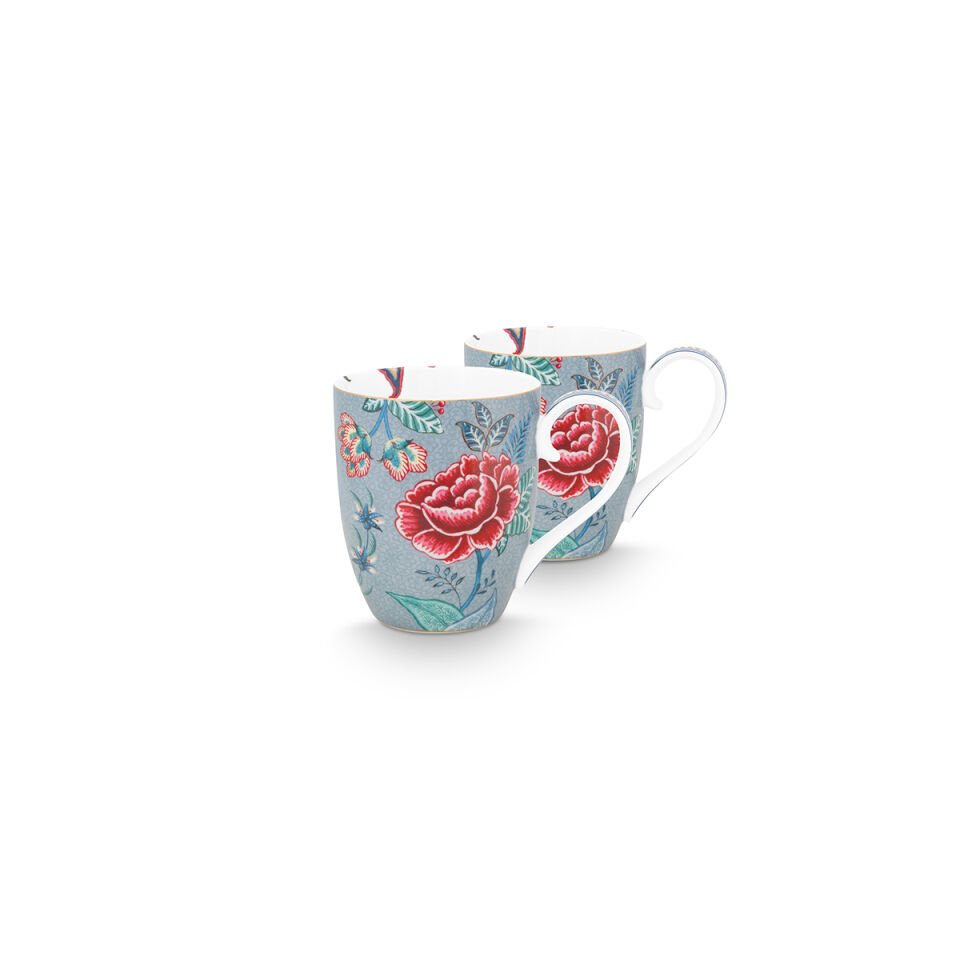 Mavi Porselen Kupa Seti 350 ml Flower Festival Collection by Pip Studio