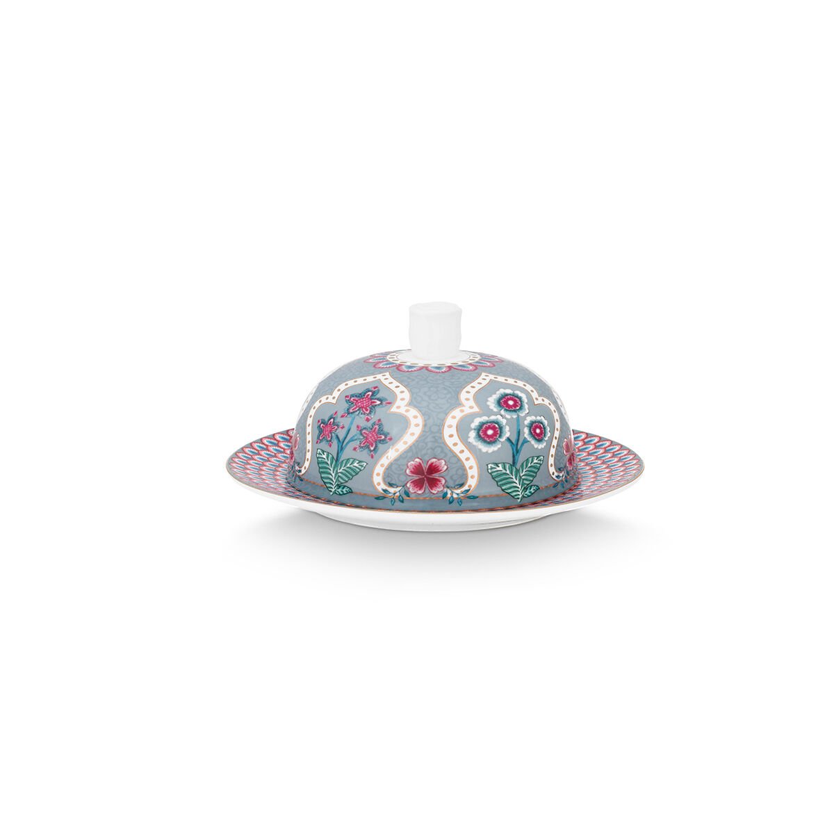 Mavi Porselen Tereyağlık 17 cm Flower Festival Collection by Pip Studio