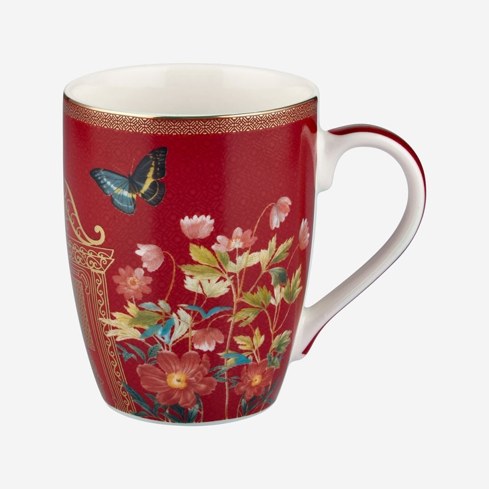 Kırmızı Porselen Kupa 300 ml Butterfly Walley Collection by Chiara Alessi