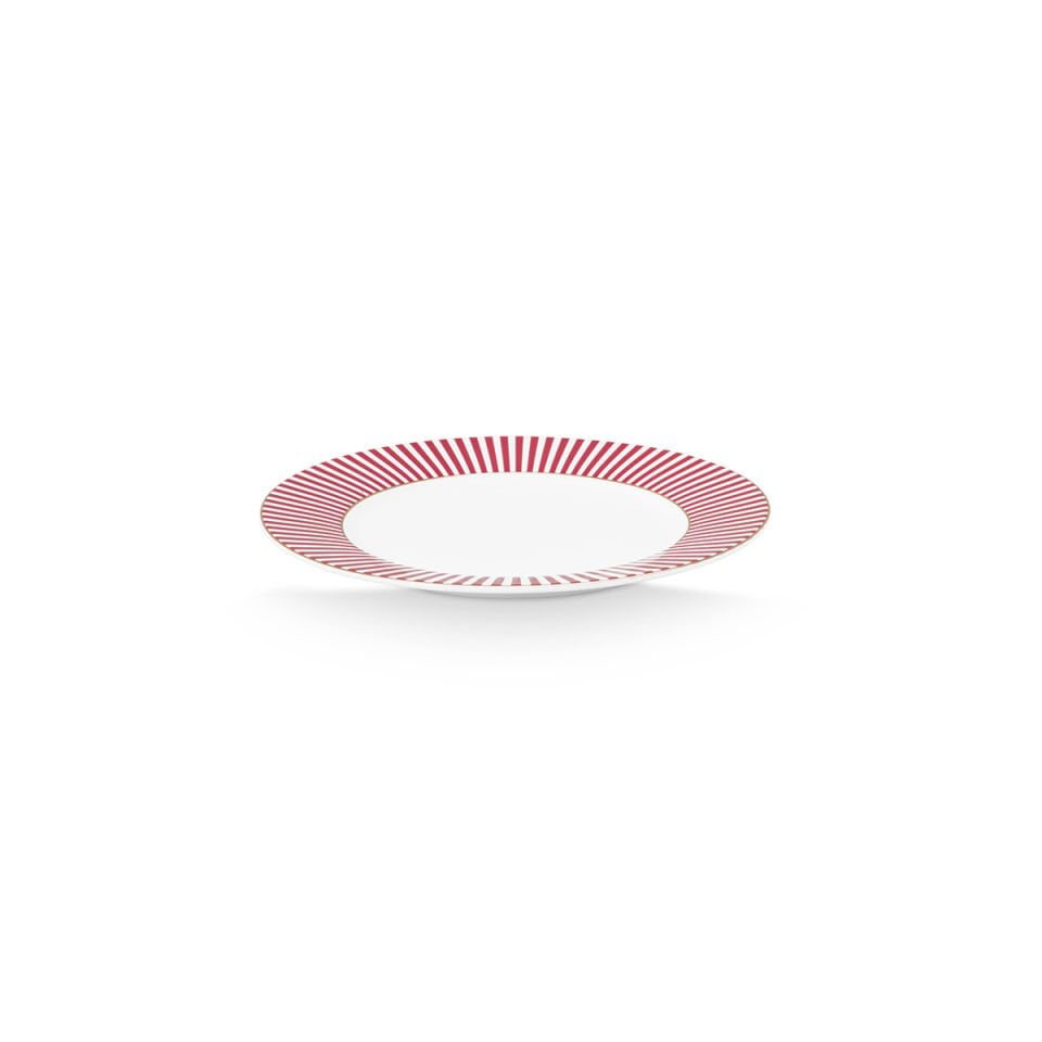 Pembe Porselen Pasta Tabağı 17 cm Royal Stripes Collection by Pip Studio