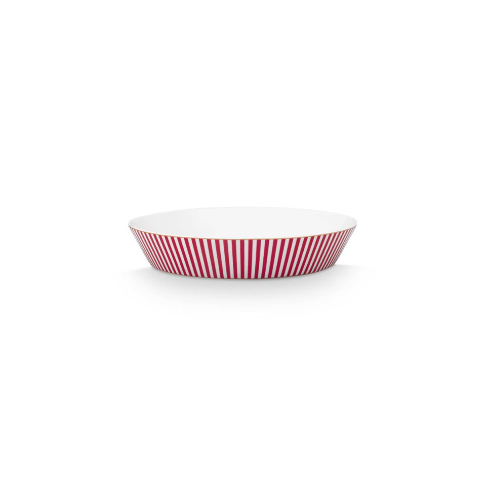 Pembe Porselen Çukur Tabak 21,5 cm Royal Stripes Collection by Pip Studio