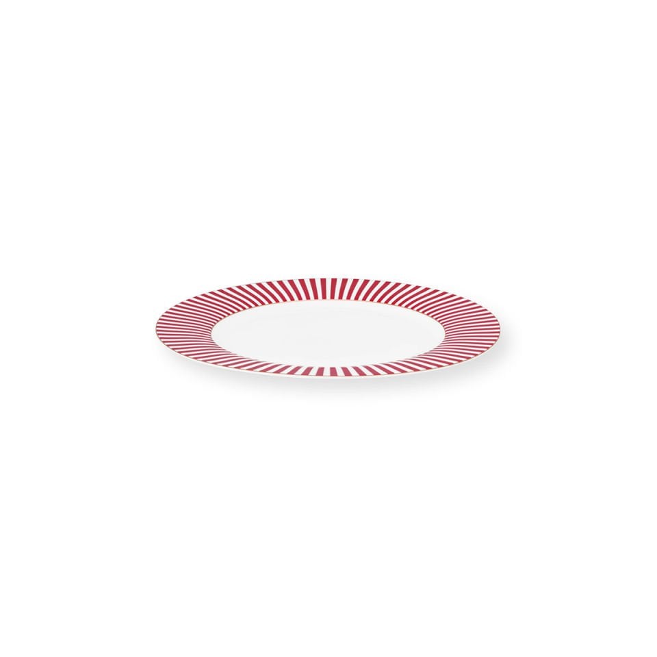 Pembe Porselen Yemek Tabağı 26,5 cm Royal Stripes Collection by Pip Studio