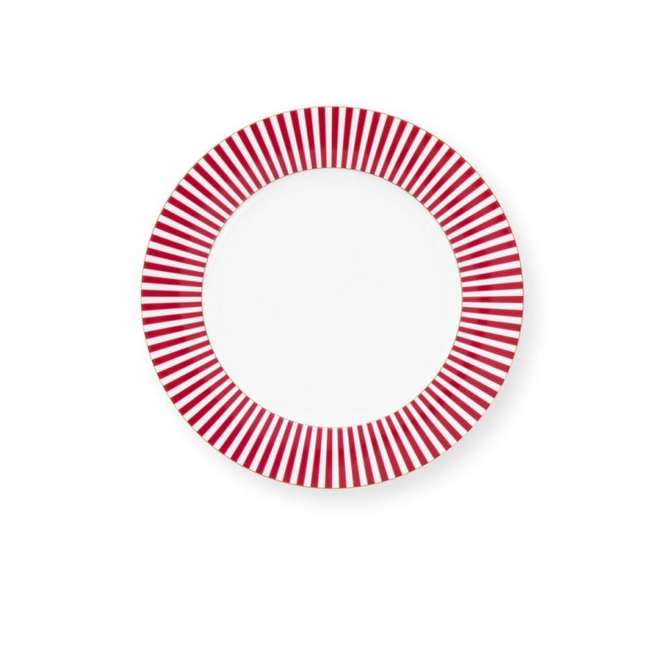 Pembe Porselen Yemek Tabağı 26,5 cm Royal Stripes Collection by Pip Studio