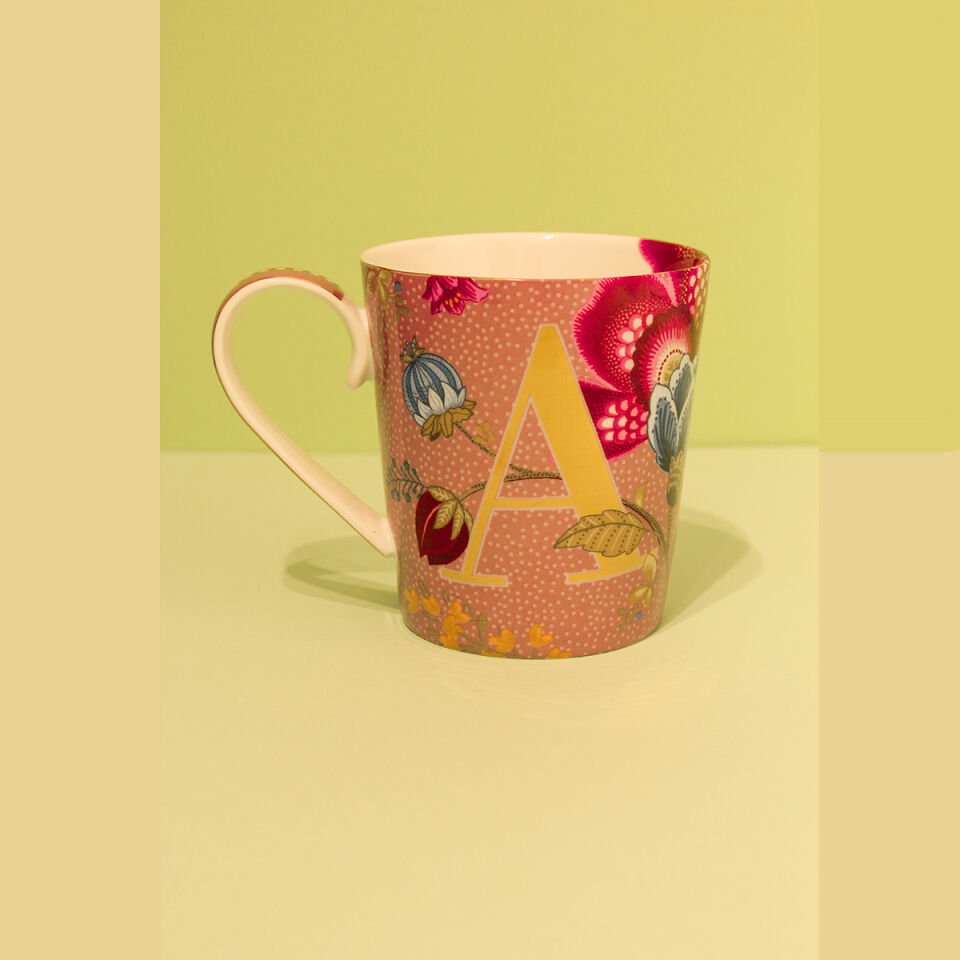 Pembe Porselen Kupa 350 ml Alphabet A Collection by Pip Studio