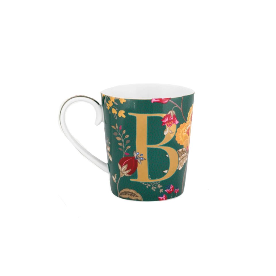 Yeşil Porselen Kupa 350 ml Alphabet B Collection by Pip Studio