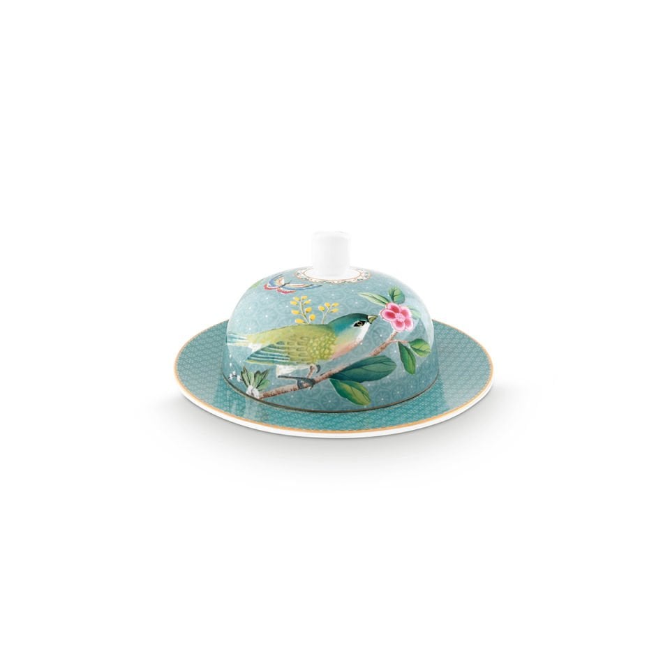 Mavi Porselen Tereyağlık 17 cm Blushing Birds Collection by Pip Studio