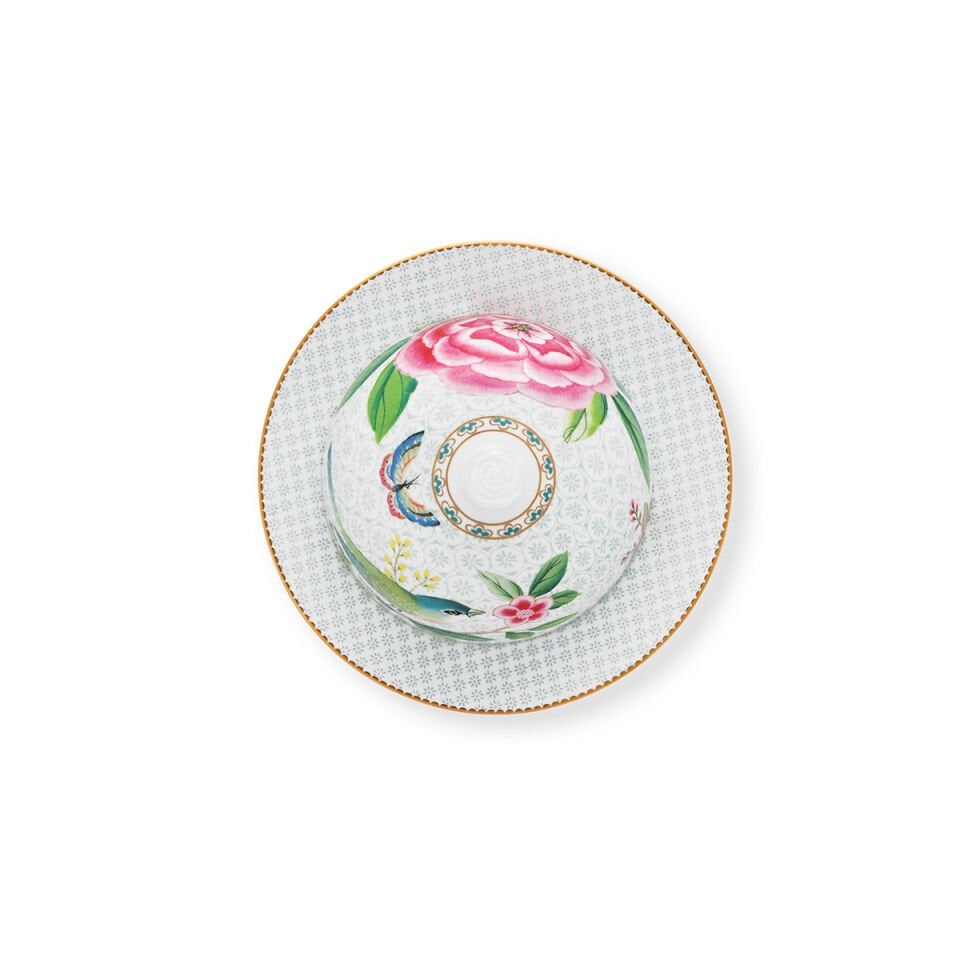 Beyaz Porselen Tereyağlık 17 cm Blushing Birds Collection by Pip Studio