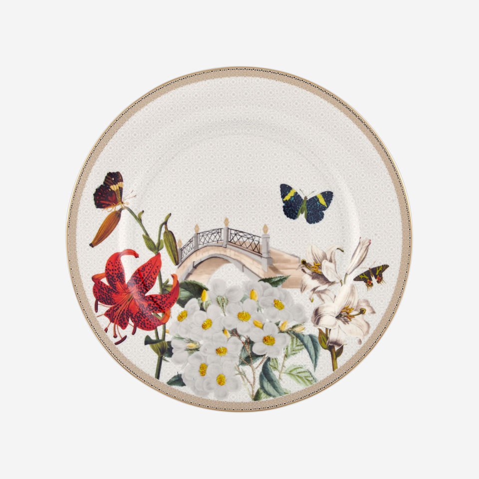 Kırmızı Beyaz Porselen Yemek Takımı 24 Parça Butterfly Walley Collection by Chiara Alessi