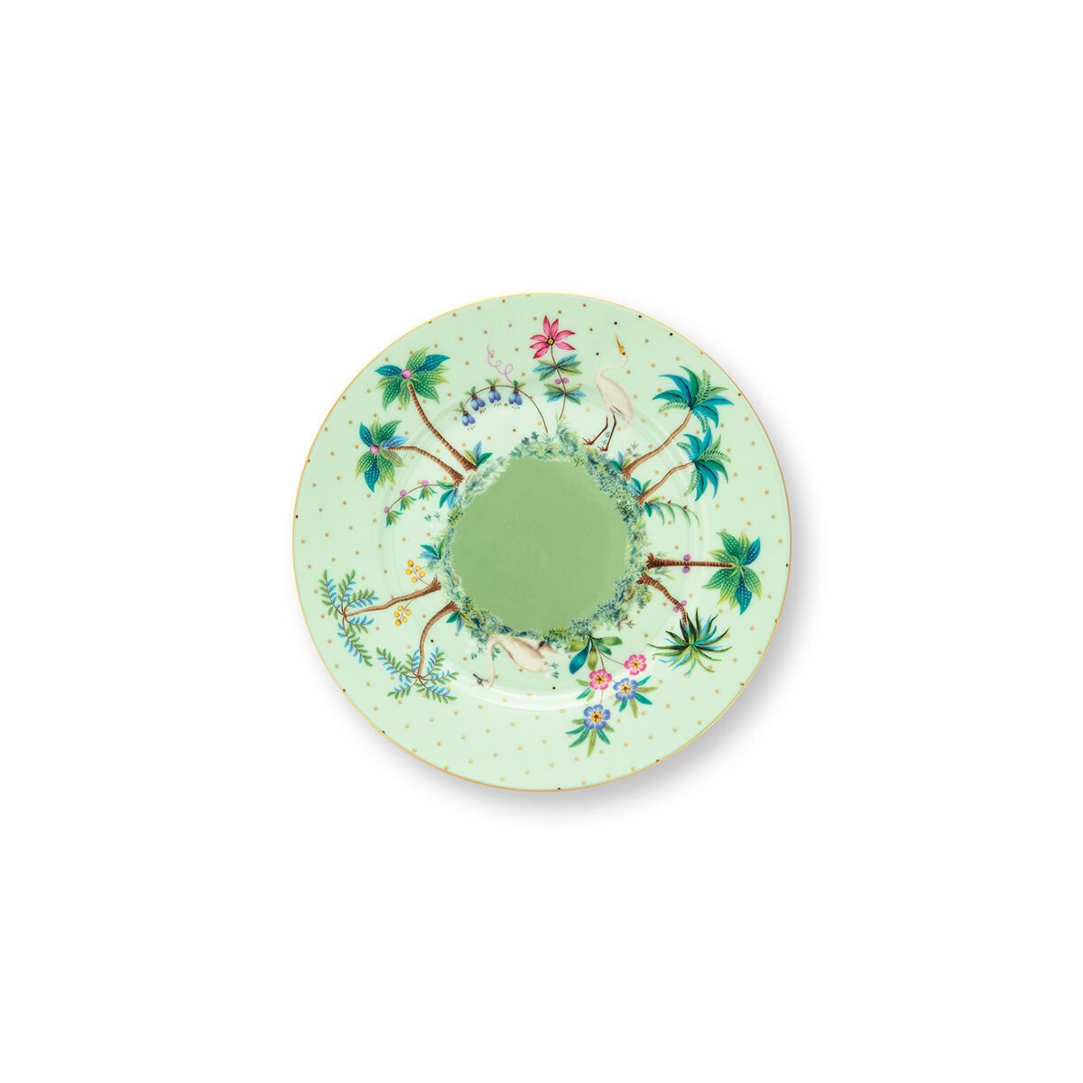 Yeşil Porselen Pasta Tabağı 17 cm Jolie Collection by Pip Studio