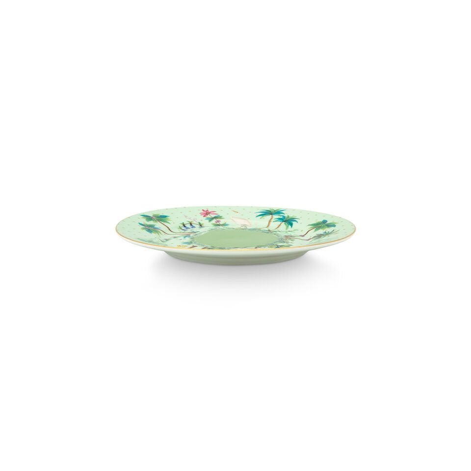 Yeşil Porselen Pasta Tabağı 17 cm Jolie Collection by Pip Studio