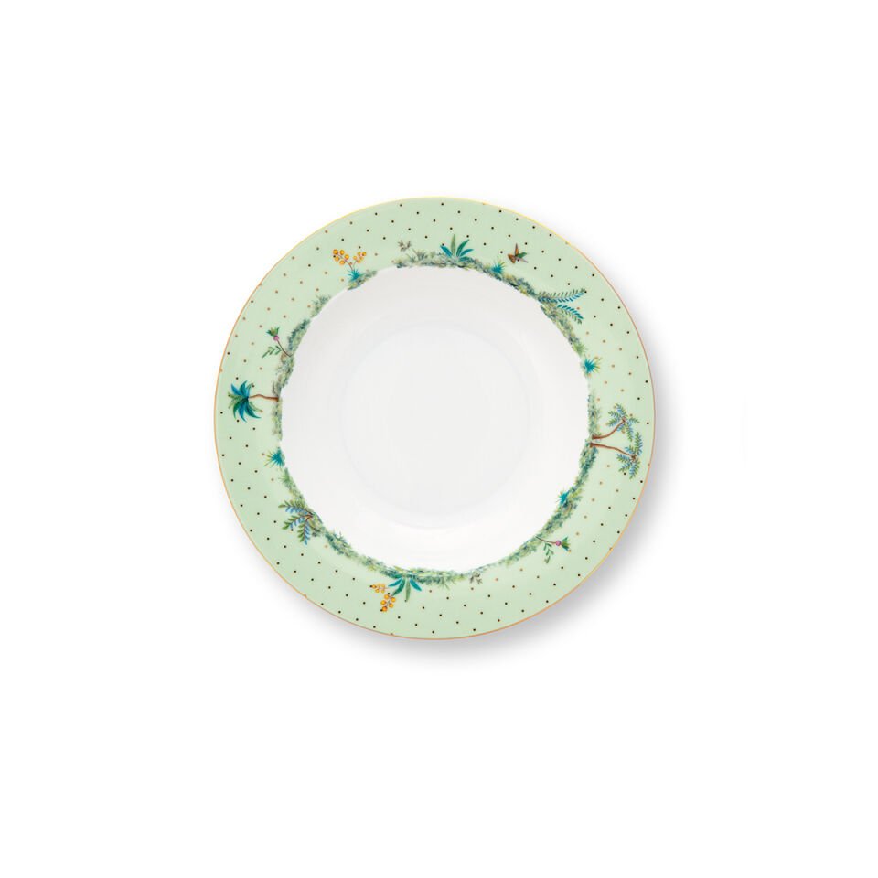 Yeşil Porselen Çukur Tabak 21,5 cm Jolie Collection by Pip Studio