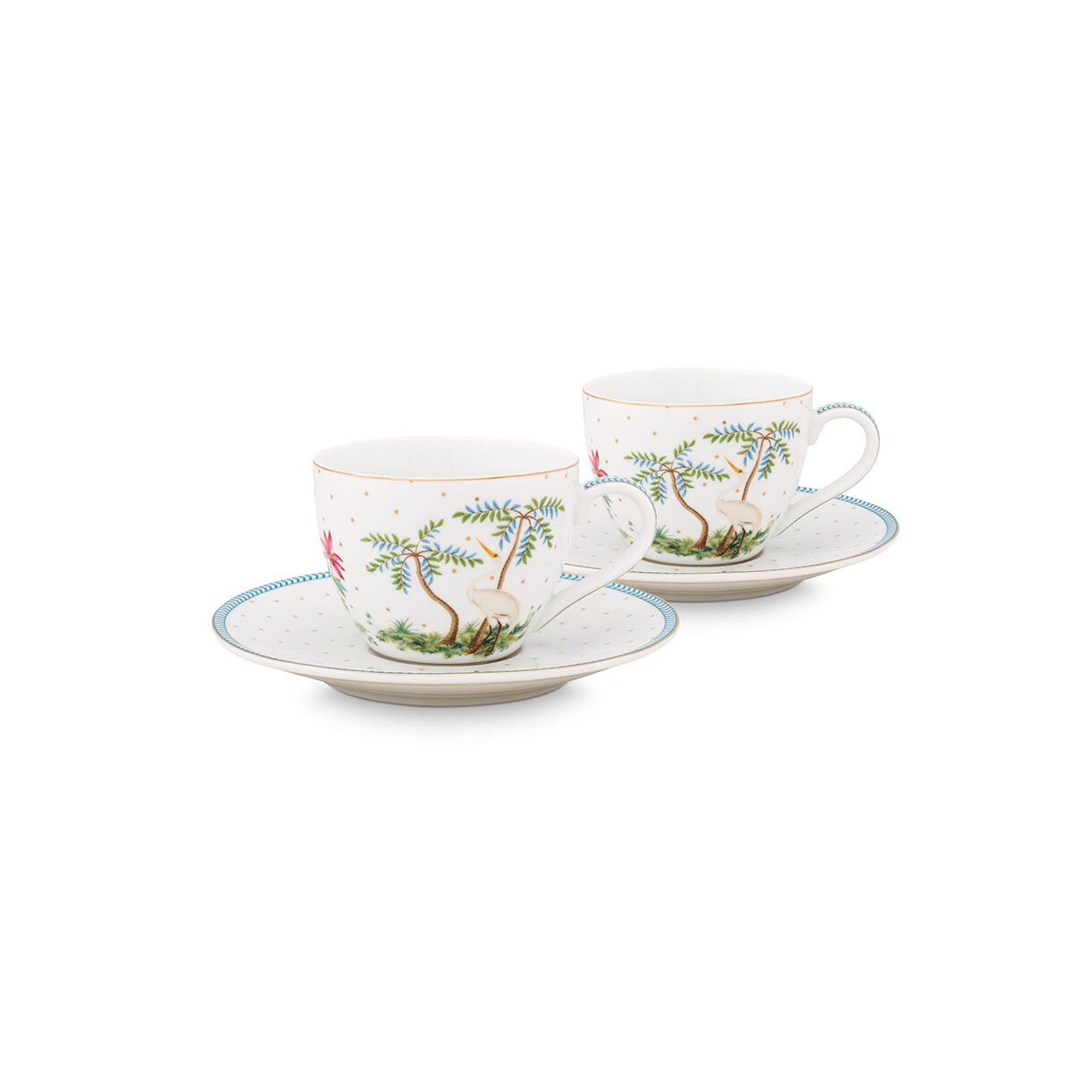 Beyaz Porselen Kahve Fincan Seti 120 ml Jolie Collection by Pip Studio