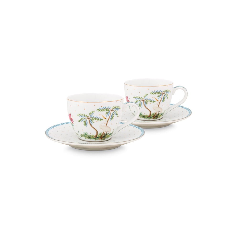 Beyaz Porselen Kahve Fincan Seti 120 ml Jolie Collection by Pip Studio