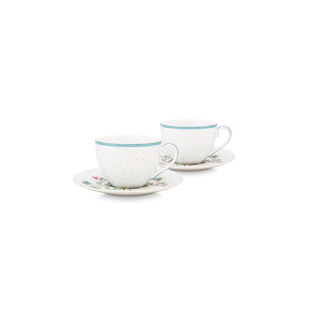 Beyaz Porselen Çay Fincan Seti 280 ml Jolie Collection by Pip Studio