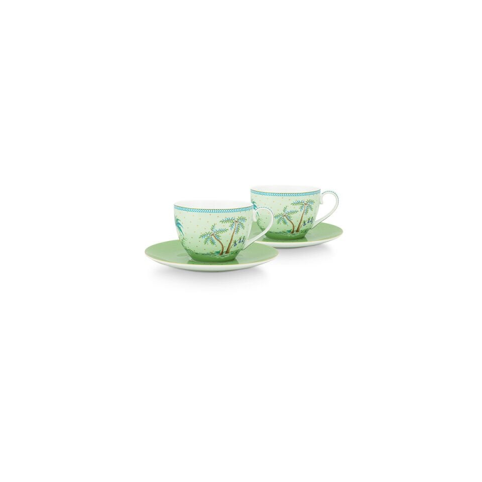 Yeşil Porselen Çay Fincan Seti 280 ml Jolie Collection by Pip Studio Jolie Collection | by Pip Studio