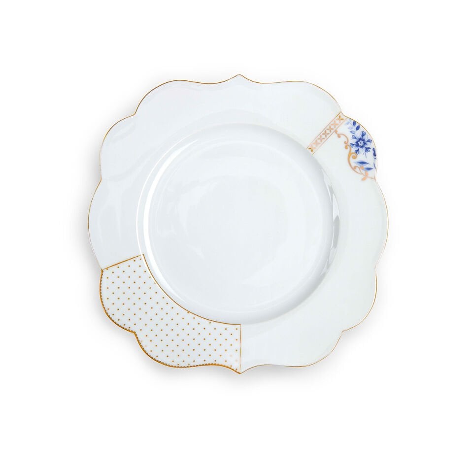Mavi Beyaz Porselen Yemek Tabağı 28 cm Royal White Collection by Pip Studio
