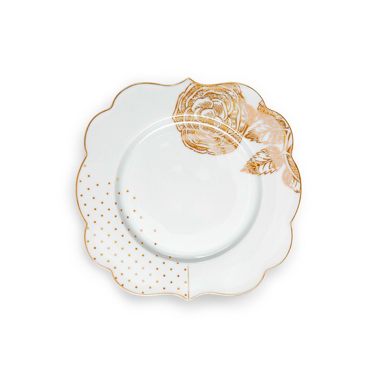 Mavi Beyaz Porselen Pasta Tabağı 17 cm Royal White Collection by Pip Studio