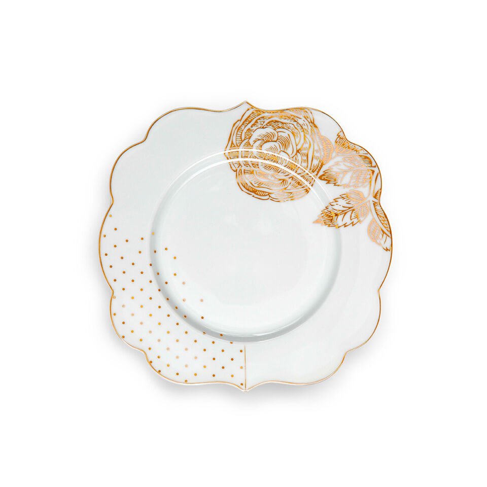 Mavi Beyaz Porselen Pasta Tabağı 17 cm Royal White Collection by Pip Studio