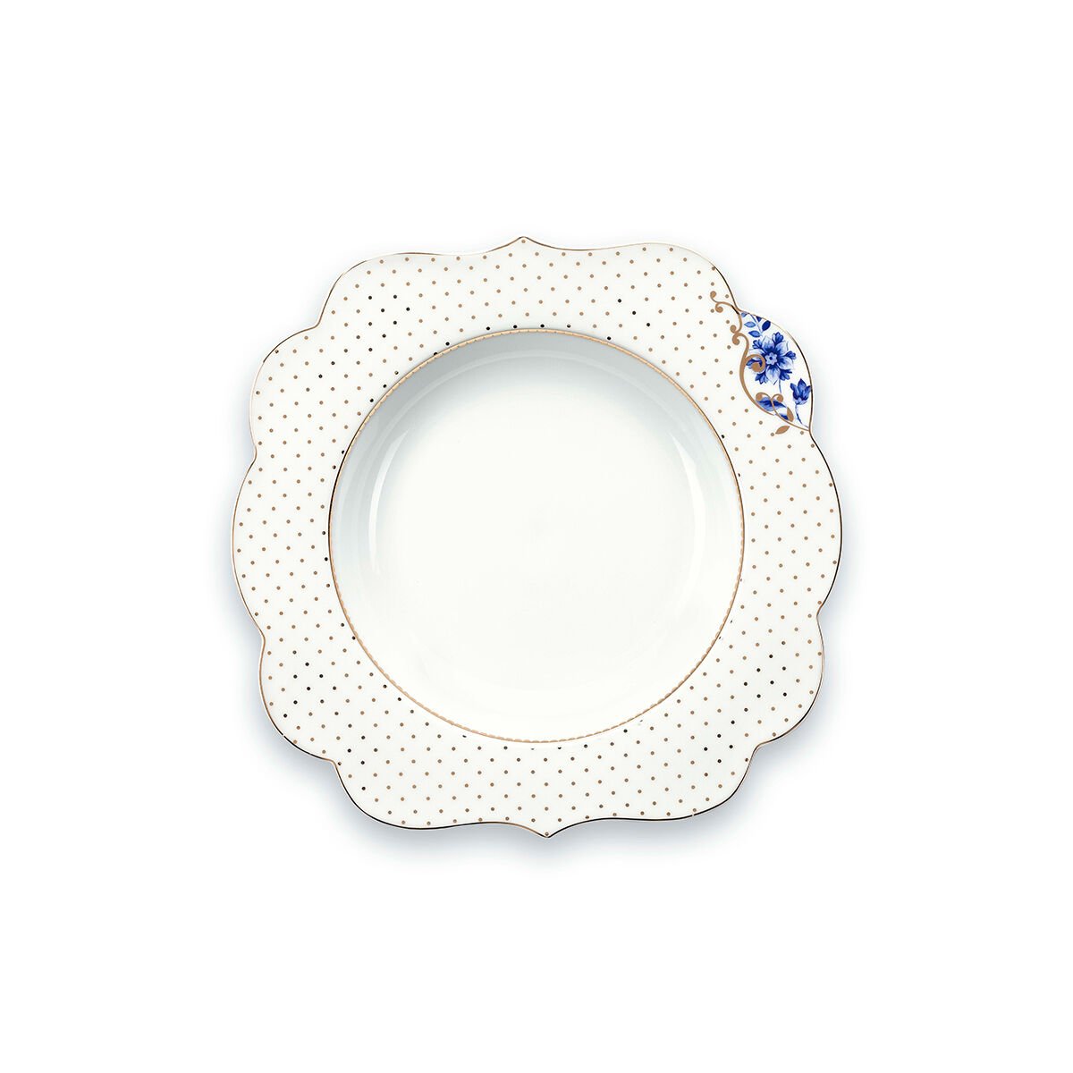 Beyaz Porselen Çukur Tabak 23,5 cm Royal White Collection by Pip Studio