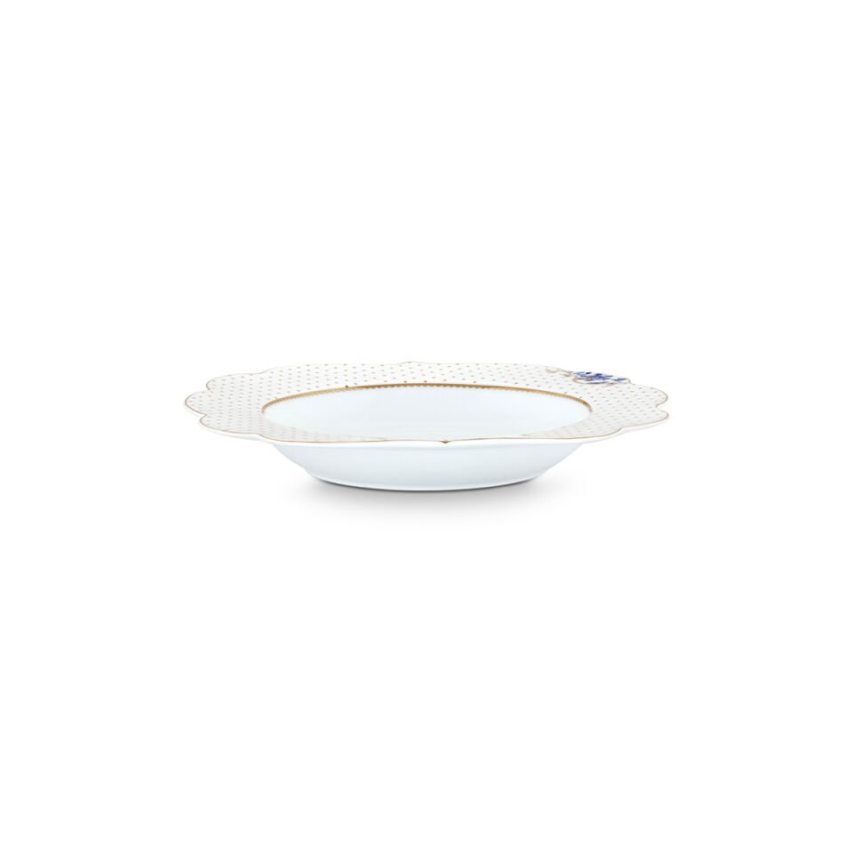 Beyaz Porselen Çukur Tabak 23,5 cm Royal White Collection by Pip Studio