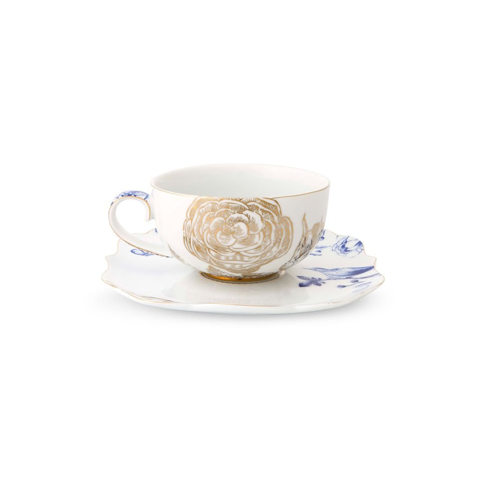 Mavi Beyaz Porselen Çay Fincanı 225 ml Royal White Collection by Pip Studio