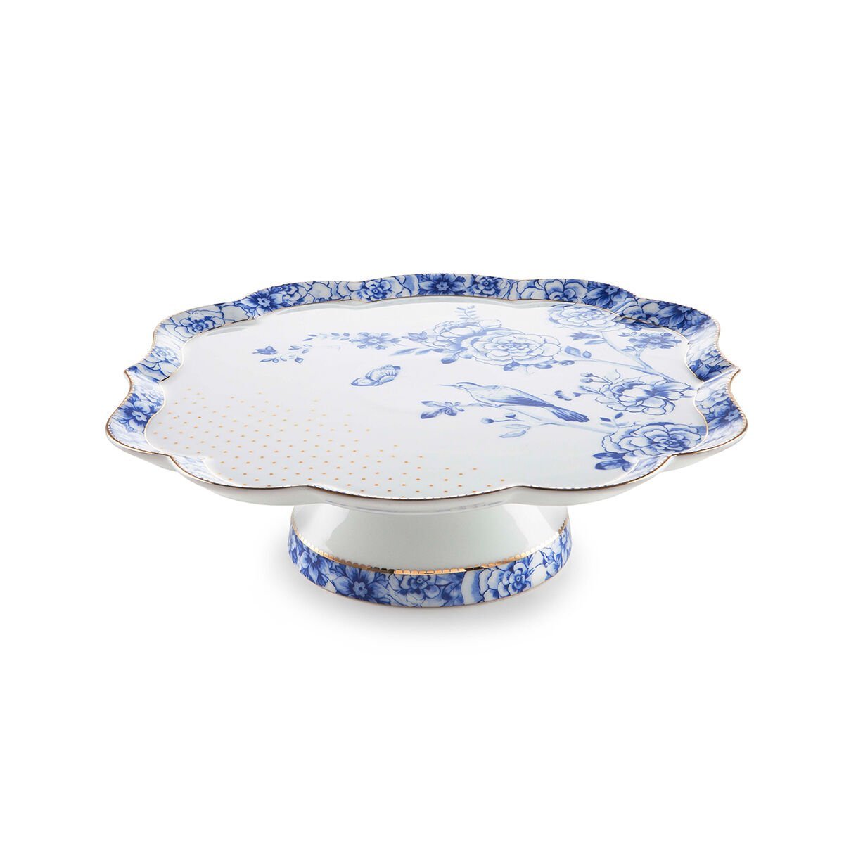 Mavi Beyaz Porselen Kek Standı 24 cm Royal White Collection by Pip Studio