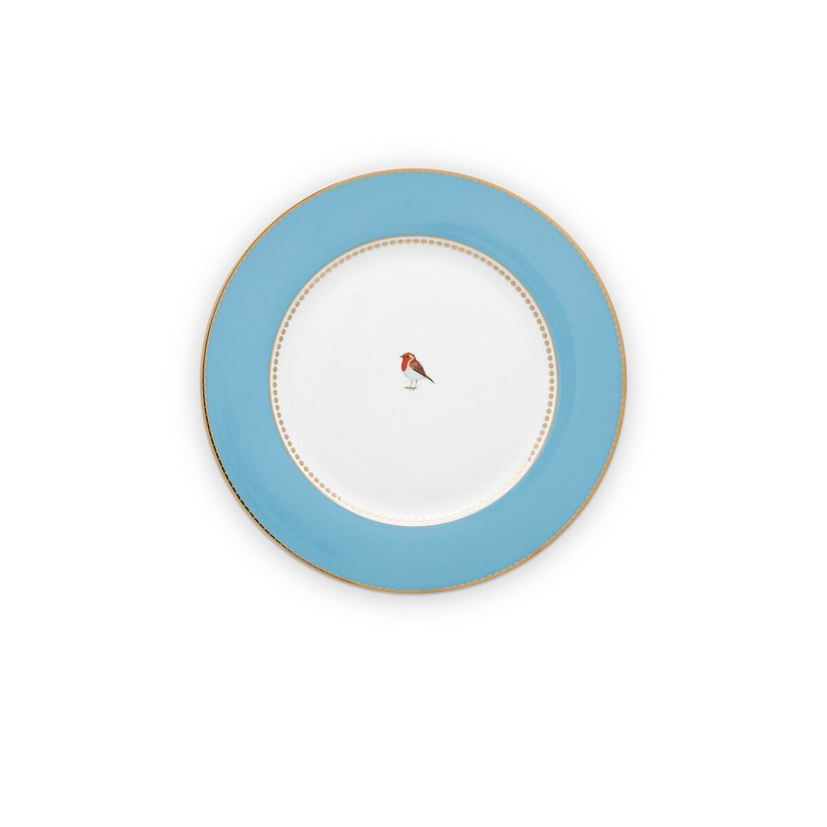 Mavi Porselen Yemek Tabağı 26,5 cm Love Birds Collection by Pip Studio