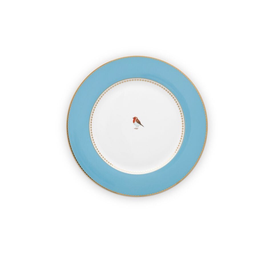 Mavi Porselen Yemek Tabağı 26,5 cm Love Birds Collection by Pip Studio