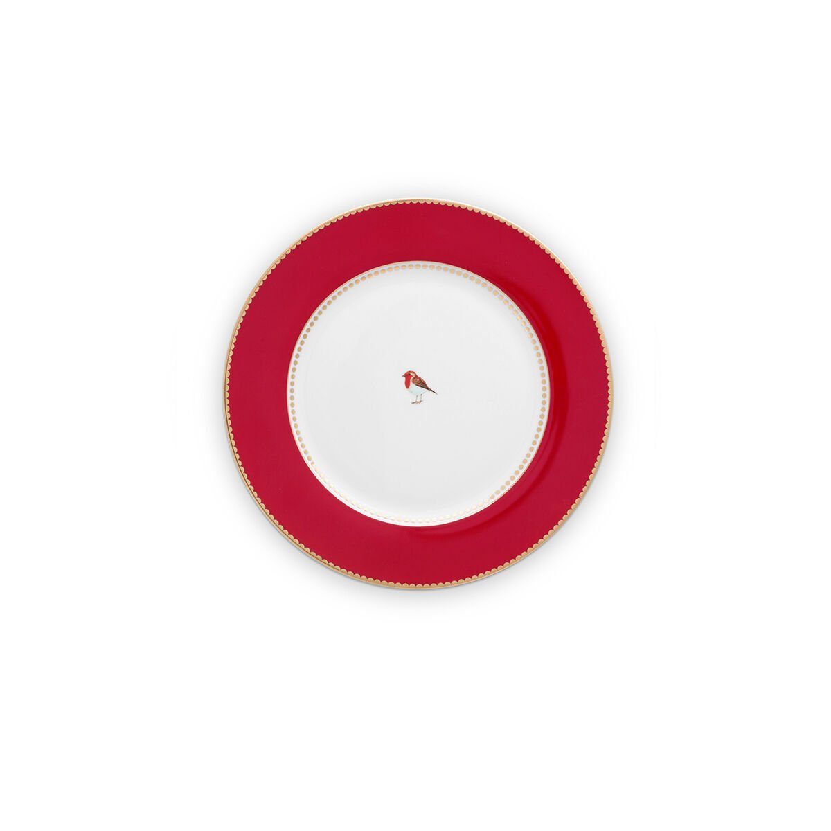 Kırmızı Porselen Yemek Tabağı 26,5 cm Love Birds Collection by Pip Studio