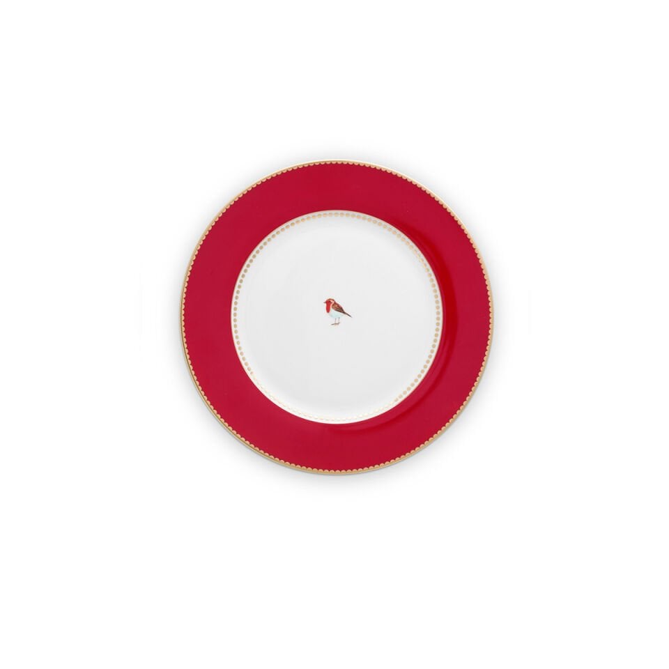 Kırmızı Porselen Yemek Tabağı 26,5 cm Love Birds Collection by Pip Studio