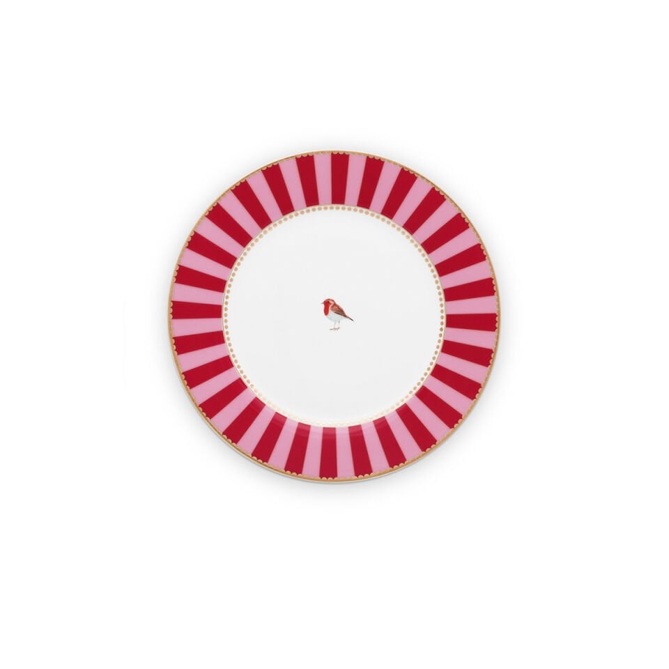 Kırmızı Pembe Porselen Kahvaltı Tabağı 21 cm Love Birds Collection by Pip Studio