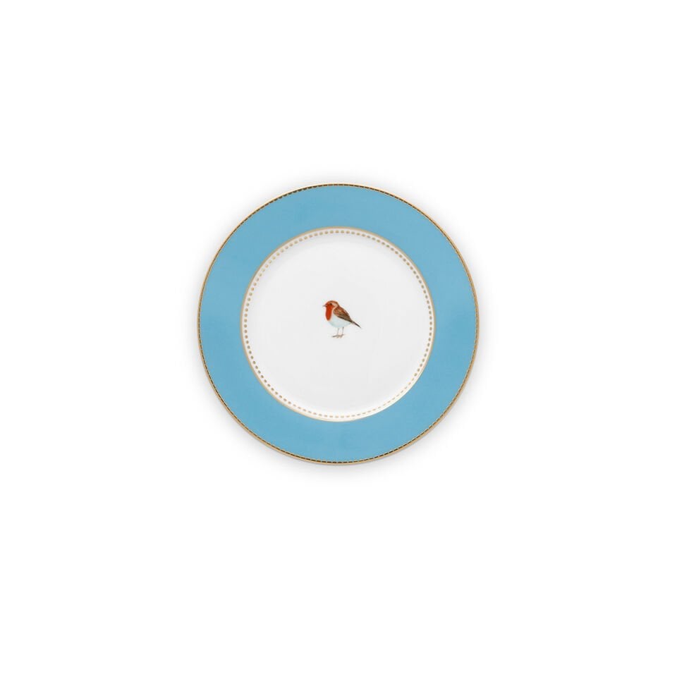Mavi Porselen Pasta Tabağı 17 cm Love Birds Collection by Pip Studio