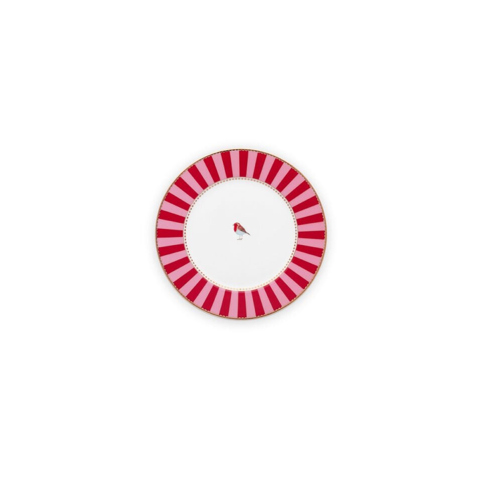 Kırmızı Pembe Porselen Pasta Tabağı 17 cm Love Birds Collection by Pip Studio