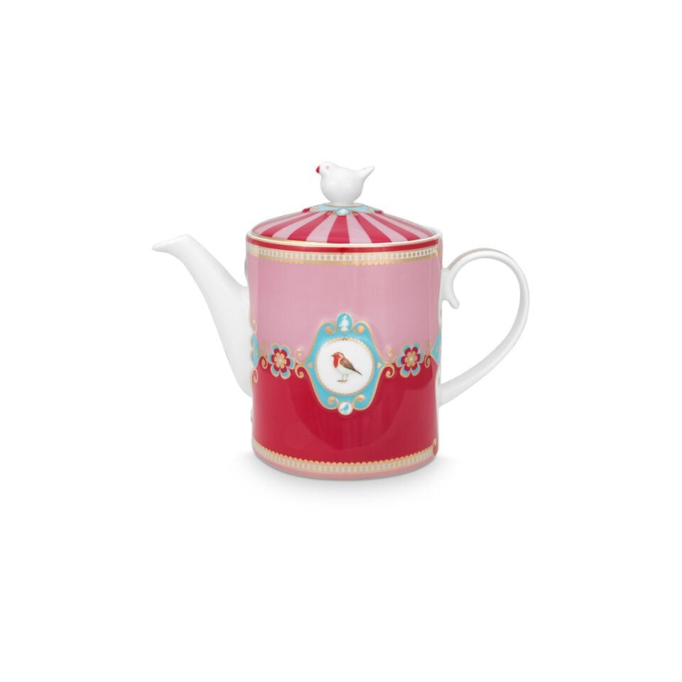 Kırmızı Pembe Porselen Demlik 1300 ml Love Birds Collection by Pip Studio