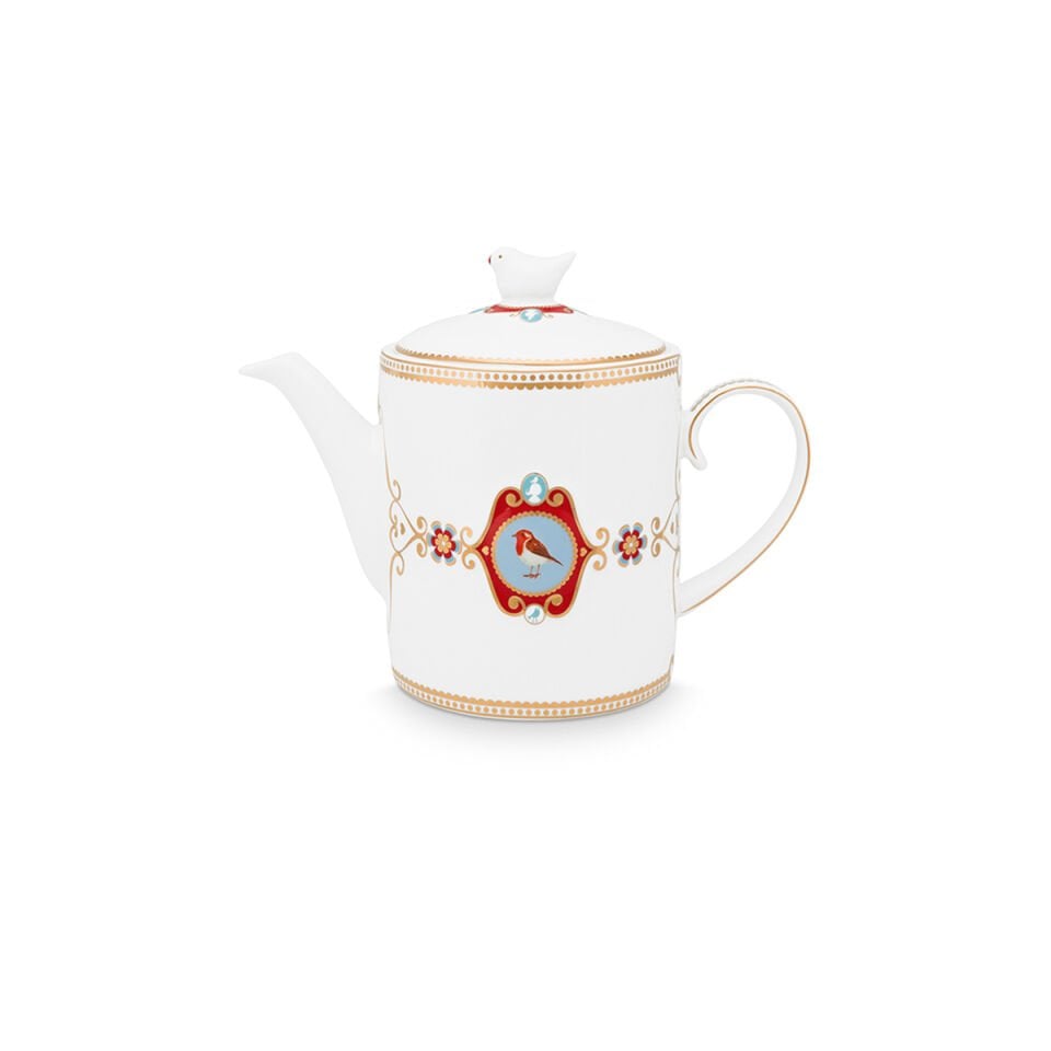 Beyaz Porselen Demlik 1300 ml Love Birds Collection by Pip Studio