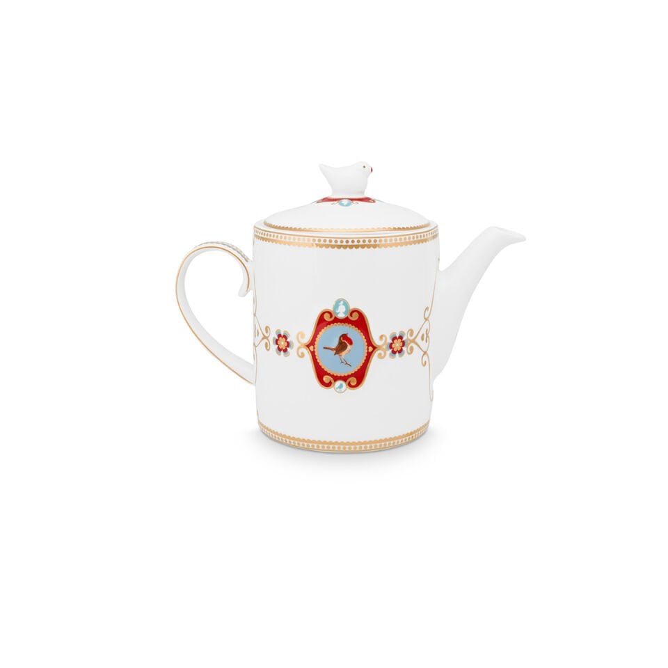 Beyaz Porselen Demlik 1300 ml Love Birds Collection by Pip Studio