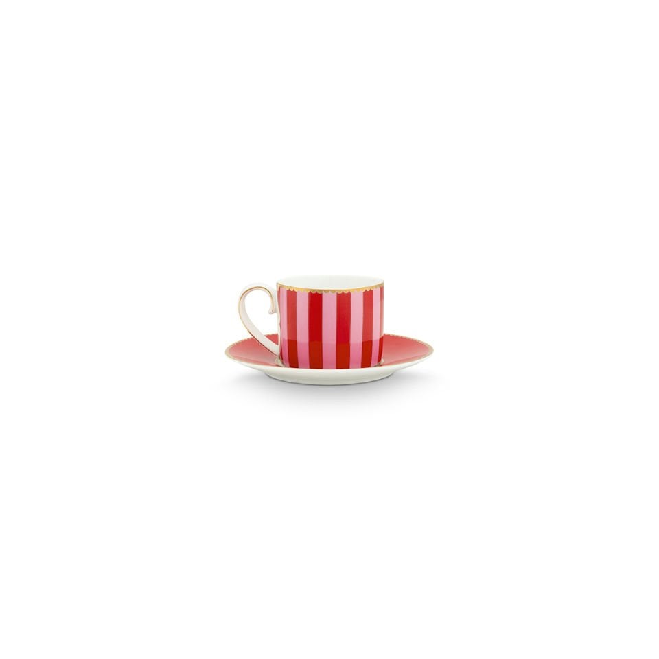 Kırmızı Pembe Porselen Kahve Fincanı 125 ml Love Birds Collection by Pip Studio