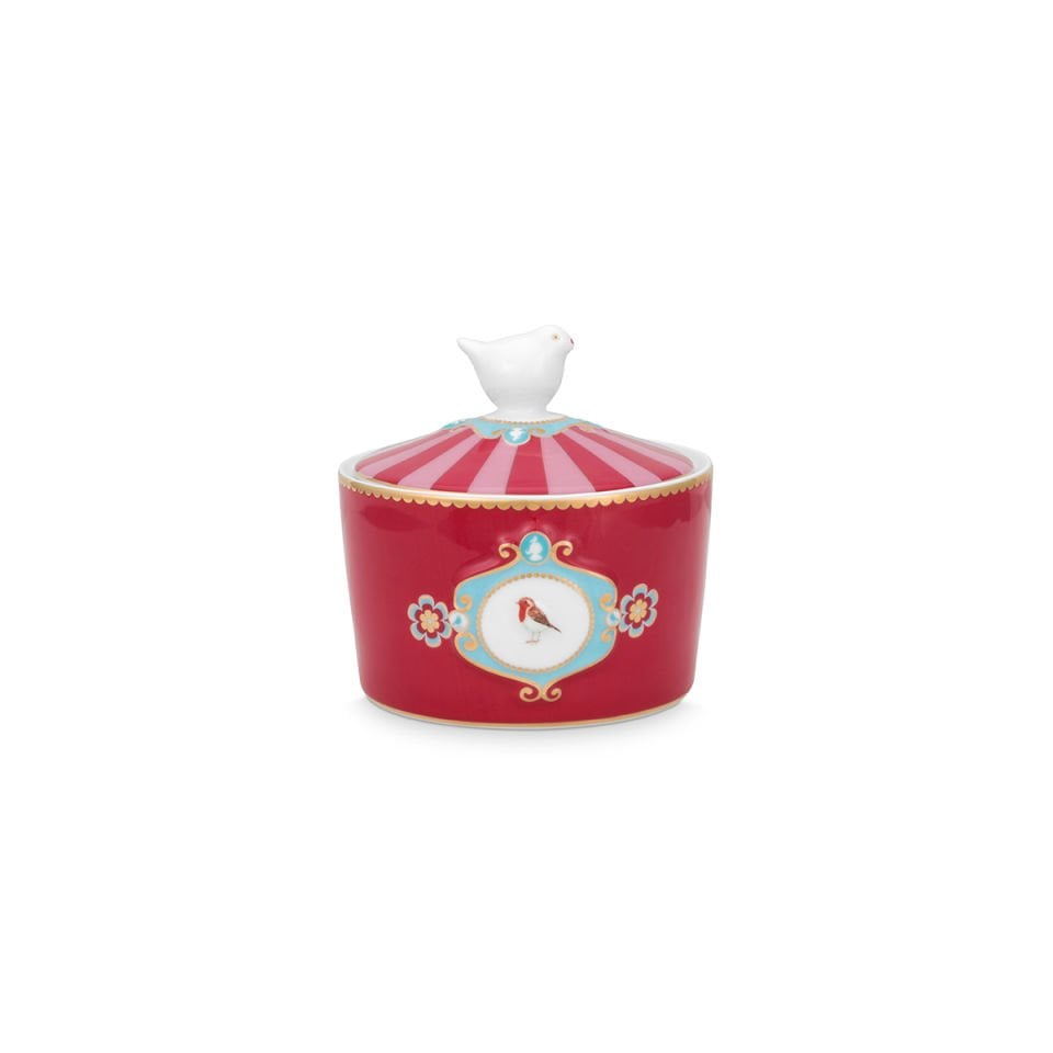 Kırmızı Porselen Şekerlik 300 ml Love Birds Collection by Pip Studio