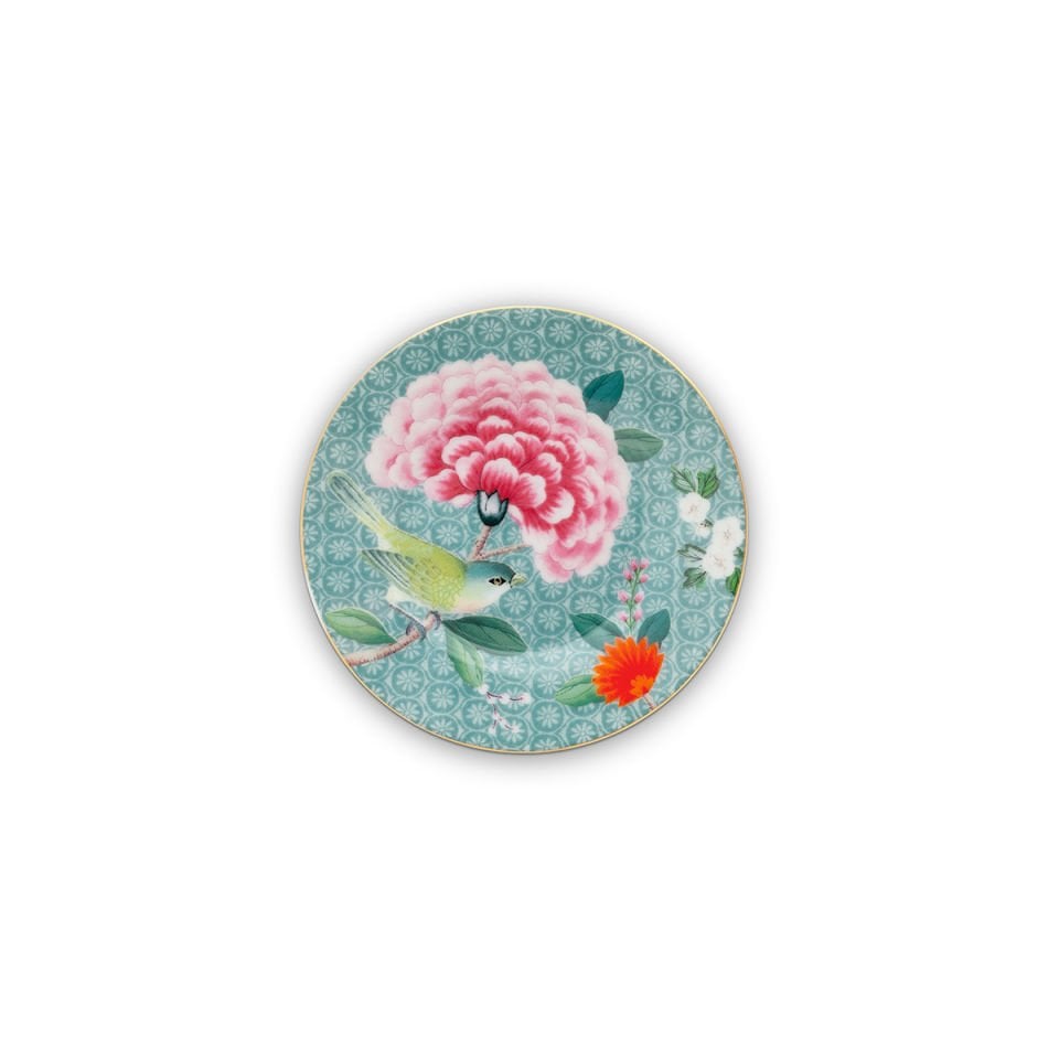 Mavi Porselen Petit Four Tabağı 12 cm Blushing Birds Collection by Pip Studio
